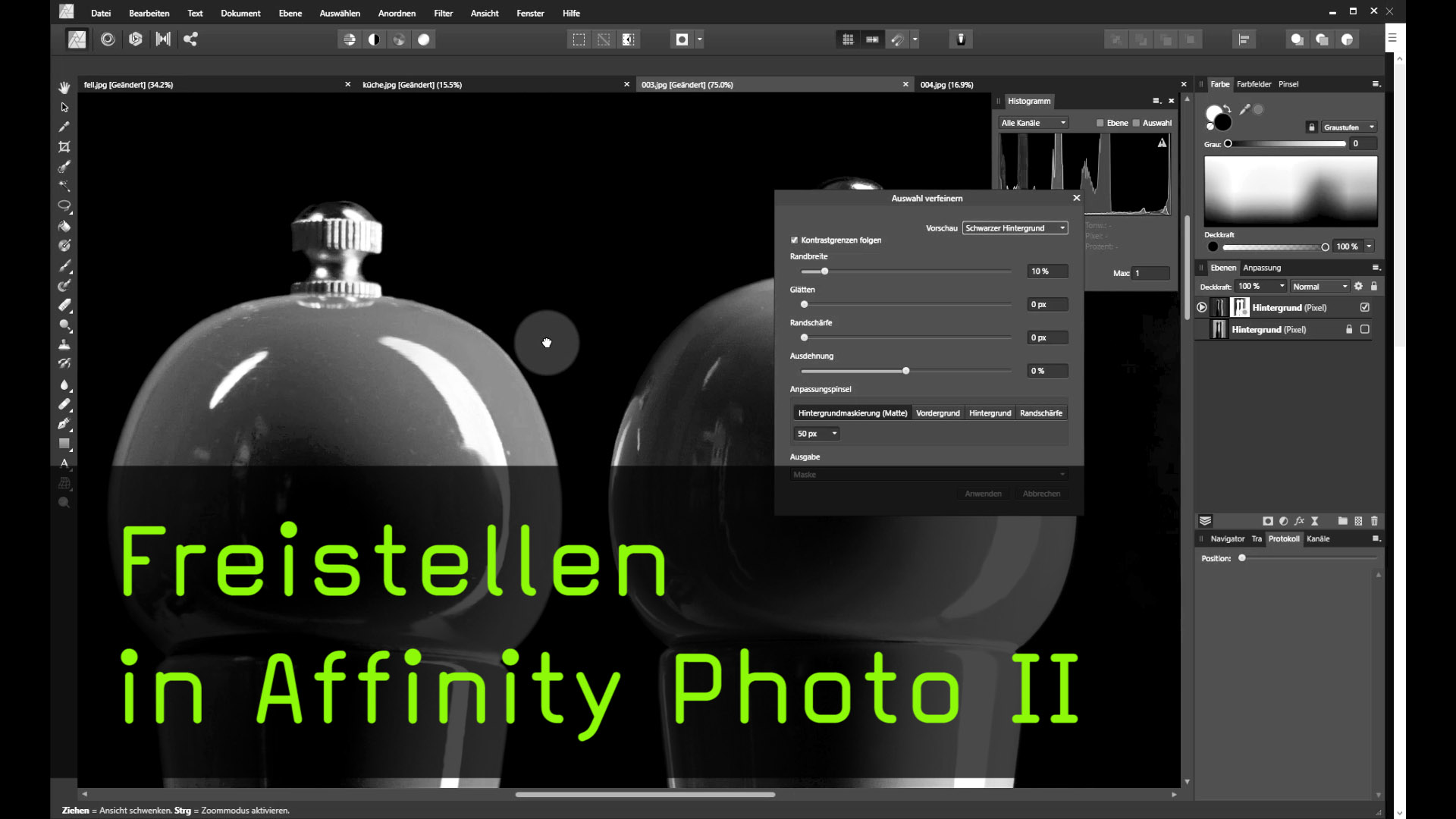 GreenscreenFreistellung in Affinity Photo