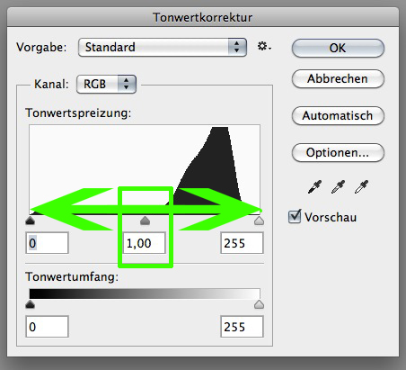 Tonwertkorrektur Mittelton