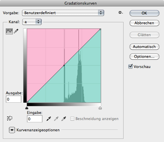 a Kanal im Lab-modus