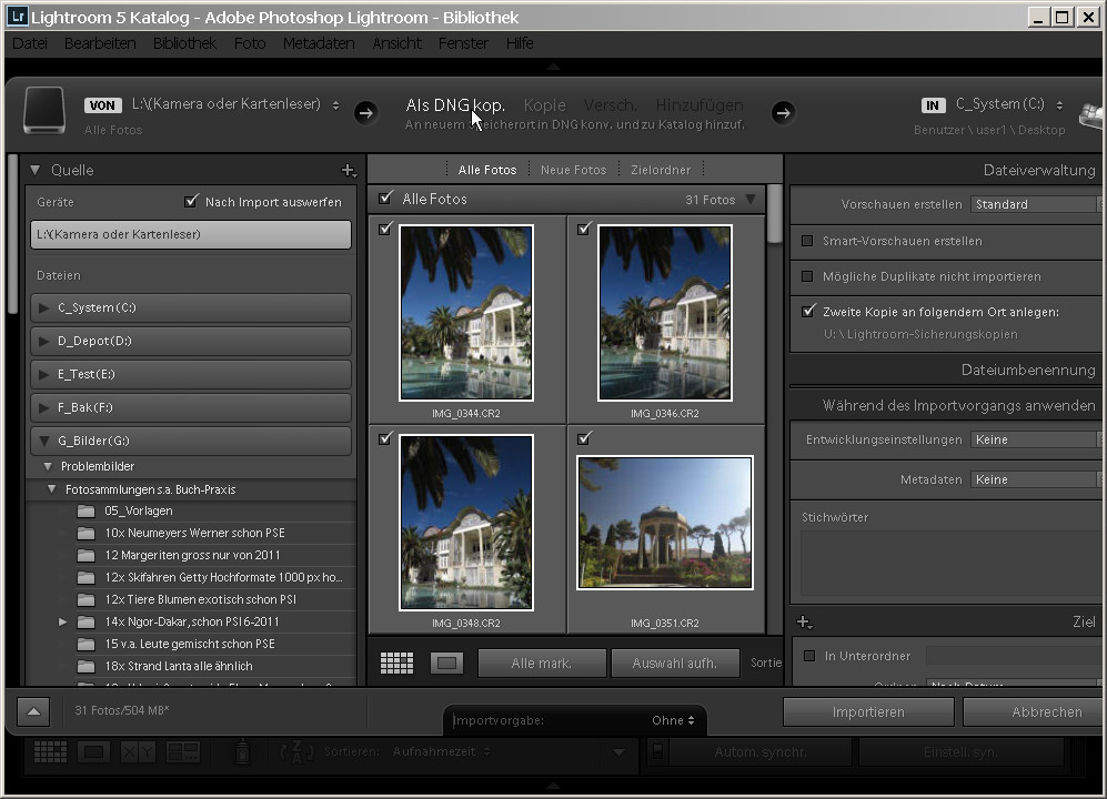 Lightroom DNG Import