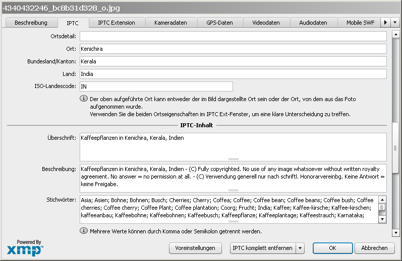 IPTC Dialog