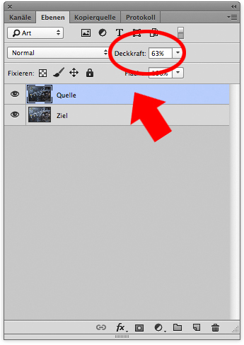 Die Füllmethoden von Photoshop - Deckkraft bestimmen