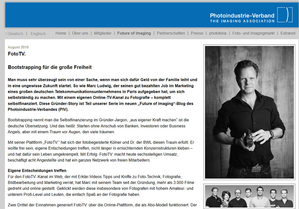 Artikel beim Photoindustrie Verband