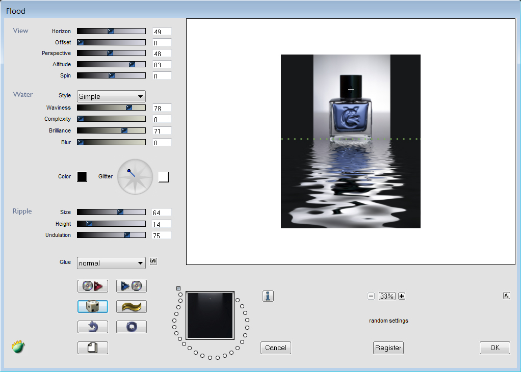 Synthetische Spiegelung mit dem Flood-Plugin