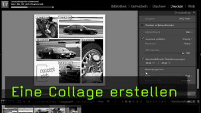 Lightroom, Drucken-Modul, Collage, Layout