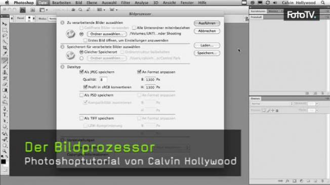 Calvin Hollywood Photoshop Bildprozessor, Stapelverarbeitung Photoshop