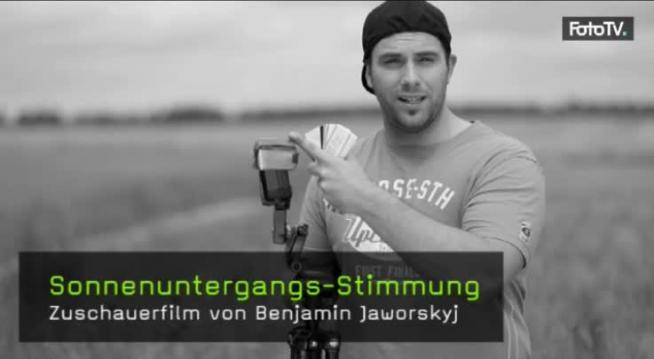 Sonnenuntergang, Fashionfotografie, Aufsteckblitz