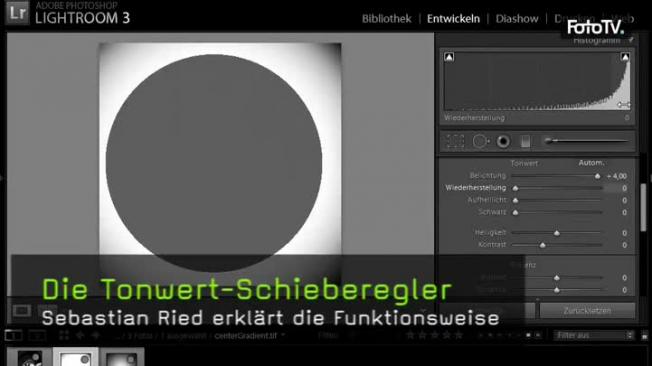 Lightroom, Tonwerte, Schieberegler, Histogramm