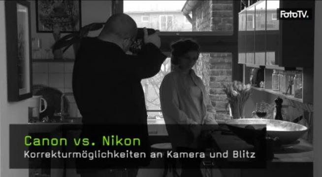 Canon Nikon Vergleich, Korrektur an Kamera und Blitz
