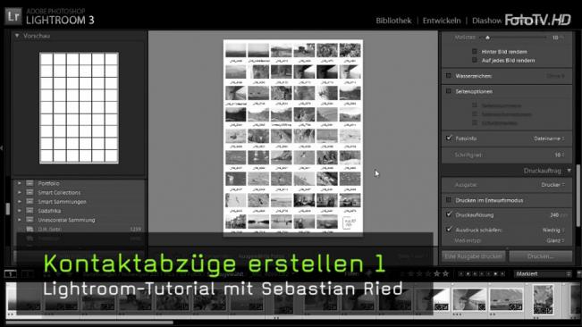 Kontaktabzüge, Lightroom