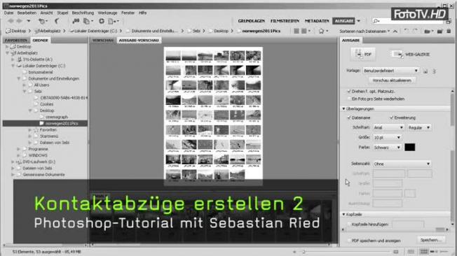 Kontaktabzug in Adobe Bridge erstellen