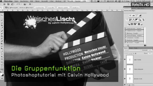 Calvin Hollywood Photoshop Ebenen, Ebenen gruppieren Photoshop
