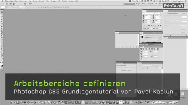 Arbeitspaletten anordnen, Arbeitsbereich definieren