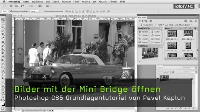 Bilder öffnen in der Mini-Bridge