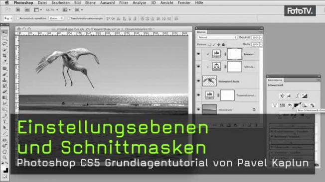 Einstellungsebenen und Schnittmasken