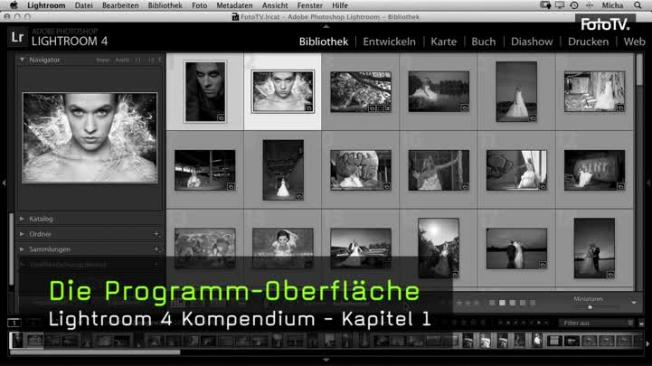 Programm-Oberfläche von Lightroom 4