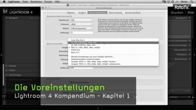 Lightroom Voreinstellungen
