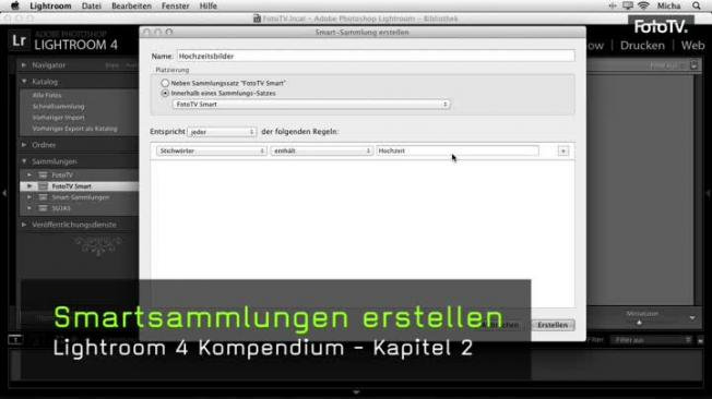 Smartsammlungen in Lightroom