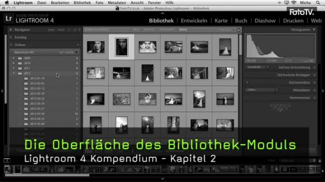 Oberfläche des Bibliothek-Moduls