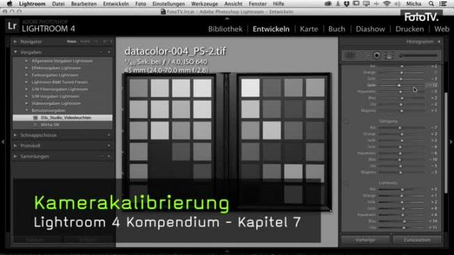 Kamerakalibrierung in Lightroom