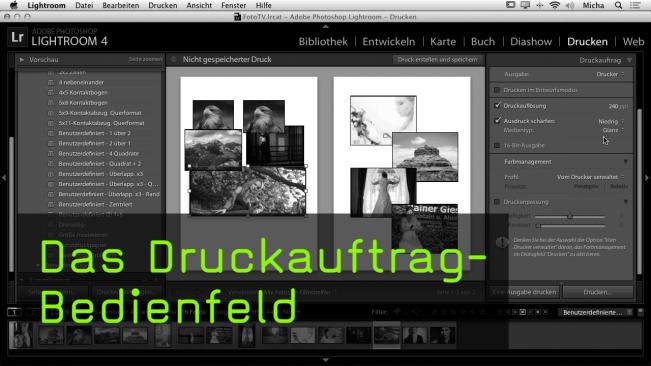 Das Druckauftrag-Bedienfeld