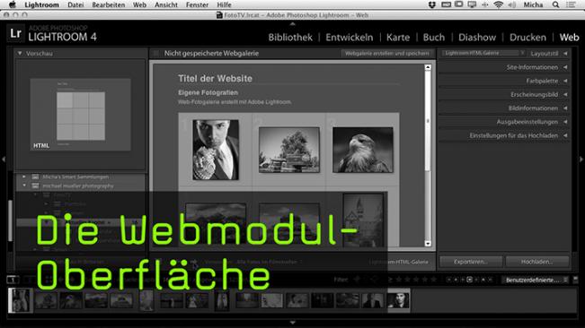 Webmodul in Lightroom