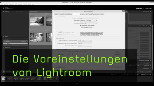 Crashkurs Lightroom, Lightroom Voreinstellungen