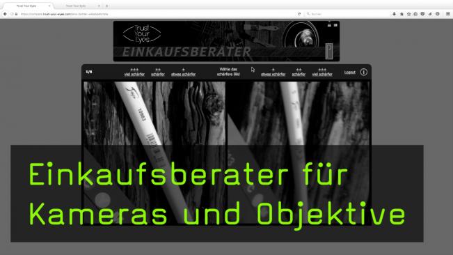 Einkaufsberater für Kameras und Objektive