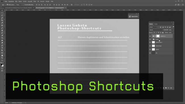 Tastaturkürzel in Photoshop
