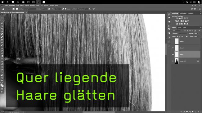 Feine Haarstrukturen in der Frisur retuschieren