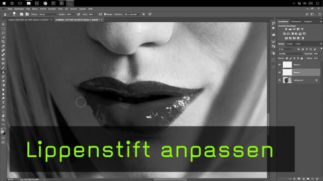 Lippenstift retuschieren