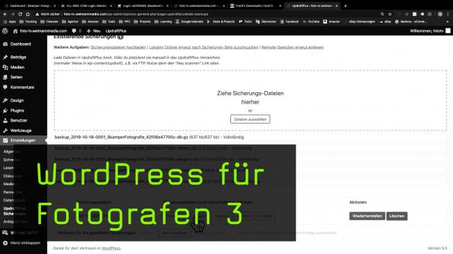 Demo-Webseite mittels WordPress-Backup-Datei einspielen 