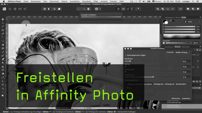 Affinity Photo: Freistellen mit dem Auswahlpinsel