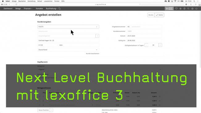 Angebote verschicken und Geldeingänge verwalten mit Lexoffice