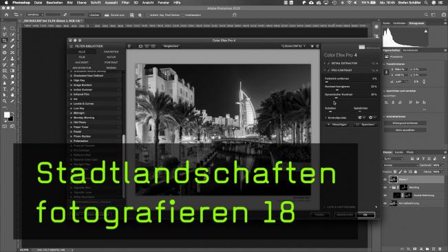 Stadtlandschaften bei Nacht nachbearbeiten