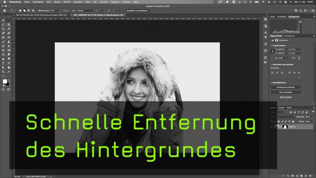 Die Schnellaktion "Hintergrund entfernen" in Photoshop