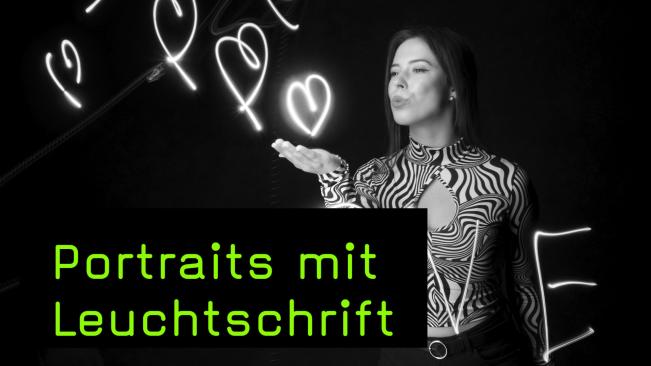 Bernhard Rauscher erstellt Portraits mit Leuchtschrift