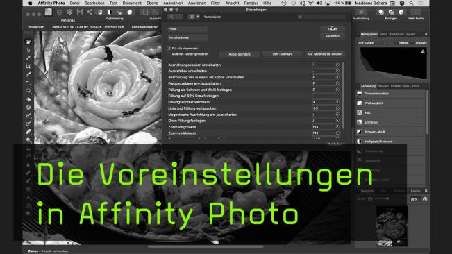 Voreinstellungen in Affinity Photo