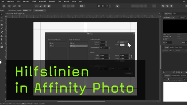 Affinity Photo: Hilfslinien anlegen