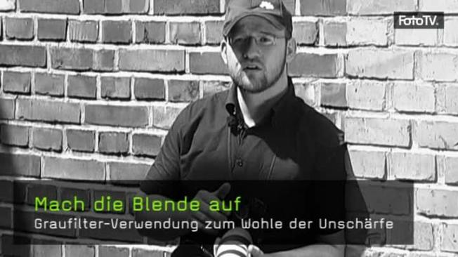 geringe Schärfentiefe mit Offenblende und Graufilter