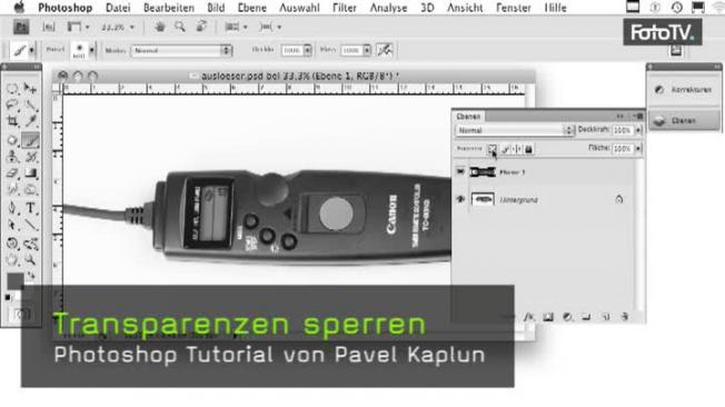 Transparenzen sperren Photoshop PSD 