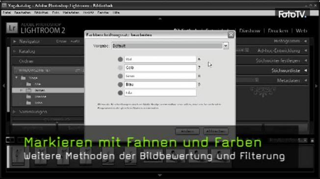 Fahnenmarkierung Farbmarkierung Lightroom