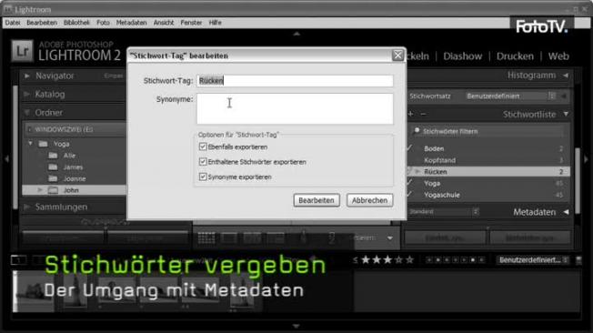 Stichwörter Metadaten Lightroom