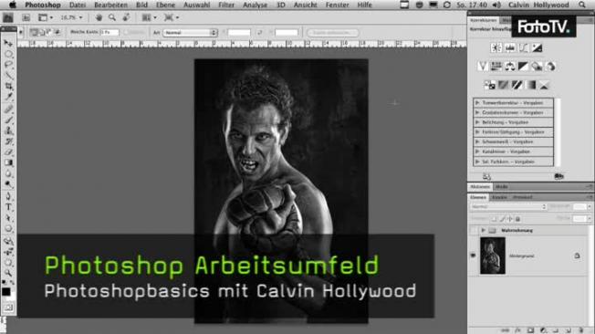 Calvin Hollywood Photoshop Hintergrundfarbe ändern