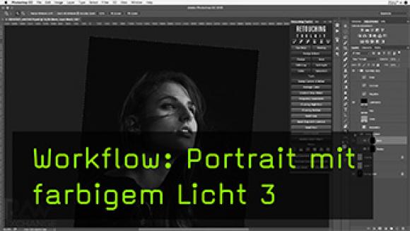 Retusche von Portraits mit buntem Licht