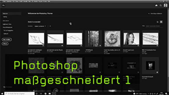 Der Startbildschirm in Photoshop 