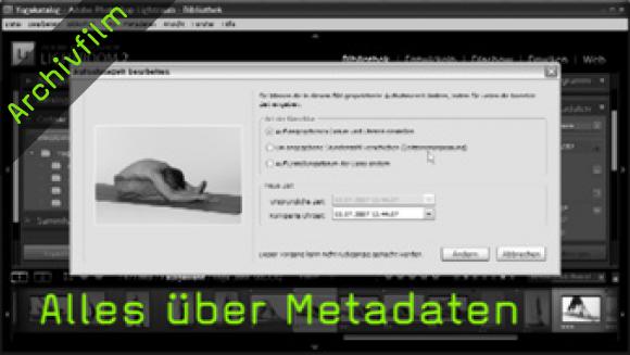 Metadaten, Exif-Daten, IPTC-Daten, Interne Daten, Lightroom