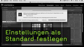 Standardeinstellungen in Lightroom ändern