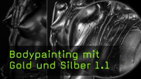 Bodypainting Gold und Silber Vorbereitung Licht