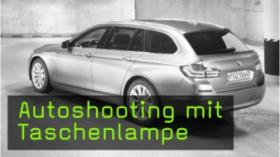 Auto mit Taschenlampe fotografieren